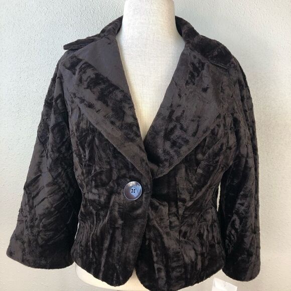 NWT Bandolino Faux Fur Pea Coat Size 10 - Picture 1 of 8